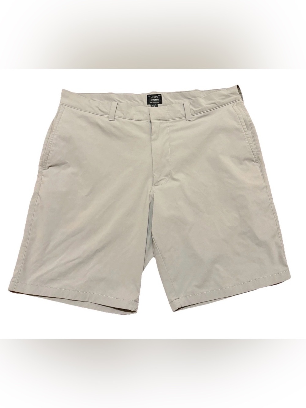 J.Crew Tech Shorts Mens Size 34 9” Inseam Light Gray Chino Golf Stretch Preppy